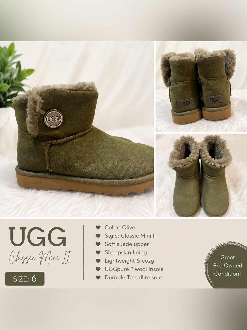 UGG Olive Classic Mini II Short Boot